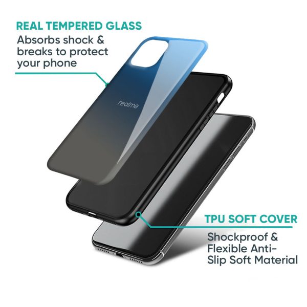 Blue Grey Ombre Glass Case for Realme 12 5G Online Sale