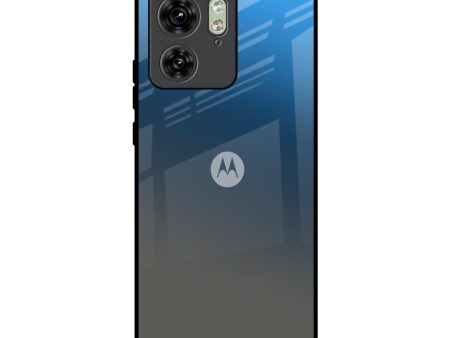 Blue Grey Ombre Glass Case for Motorola Edge 40 Online