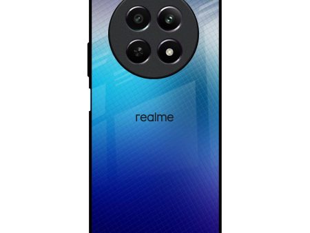 Blue Rhombus Pattern Glass Case for Realme 12 5G For Cheap