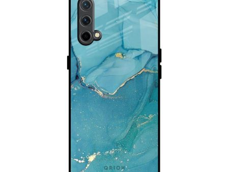 Blue Golden Glitter Glass Case for OnePlus Nord CE For Discount