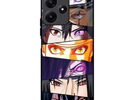 Anime Eyes Glass Case for Redmi 12 5G Fashion