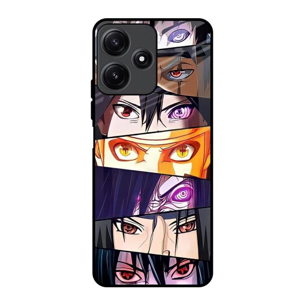 Anime Eyes Glass Case for Redmi 12 5G Fashion