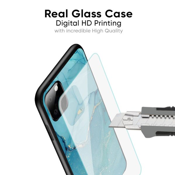 Blue Golden Glitter Glass Case for Realme 12 5G Hot on Sale