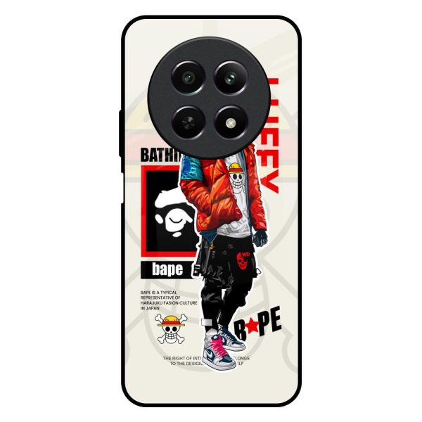 Bape Luffy Glass Case for Realme 12 5G Online now