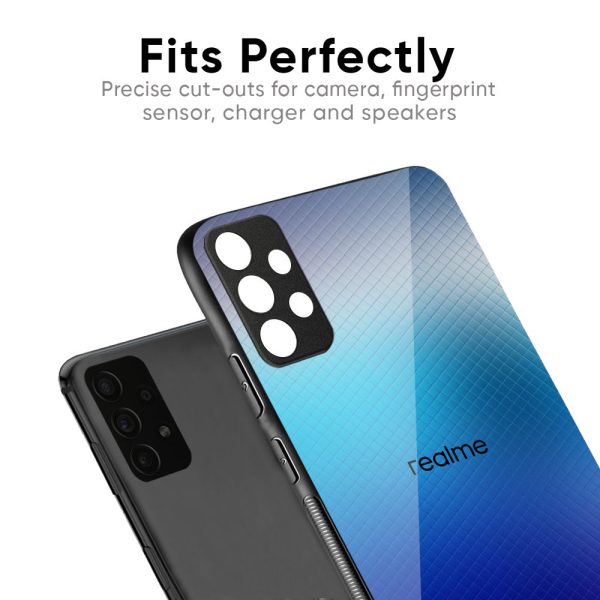 Blue Rhombus Pattern Glass Case for Realme 12 5G For Cheap