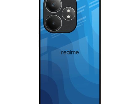 Blue Wave Abstract Glass Case for Realme GT 6 5G Online now