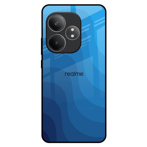 Blue Wave Abstract Glass Case for Realme GT 6 5G Online now