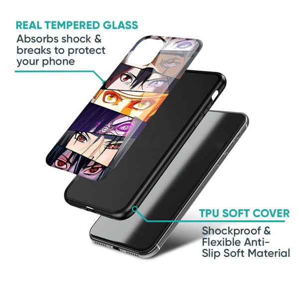 Anime Eyes Glass Case for Redmi 12 5G Fashion