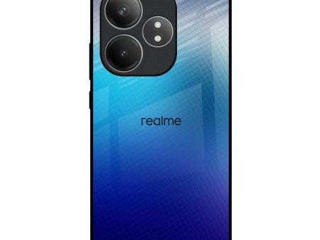 Blue Rhombus Pattern Glass Case for Realme GT 6 5G For Cheap