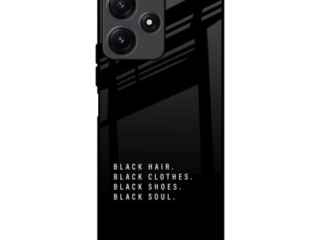 Black Soul Glass Case for Redmi 12 5G Fashion