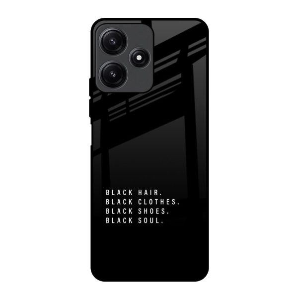 Black Soul Glass Case for Redmi 12 5G Fashion