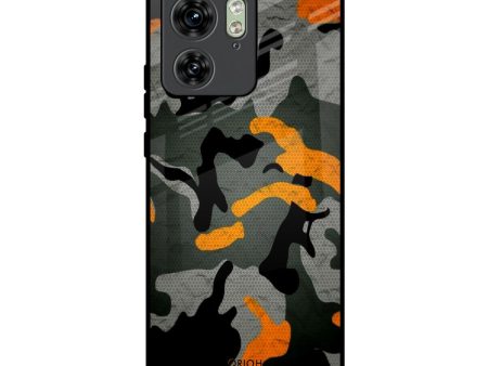 Camouflage Orange Glass Case For Motorola Edge 40 Online now