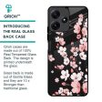 Black Cherry Blossom Glass Case for Redmi 12 5G Online Hot Sale