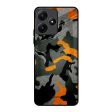 Camouflage Orange Glass Case For Redmi 12 5G Fashion