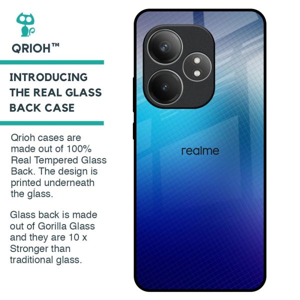 Blue Rhombus Pattern Glass Case for Realme GT 6 5G For Cheap