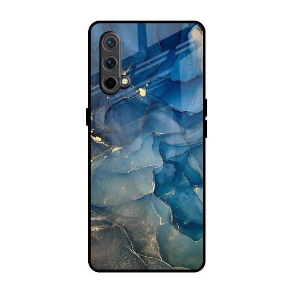 Blue Cool Marble Glass Case for OnePlus Nord CE For Discount