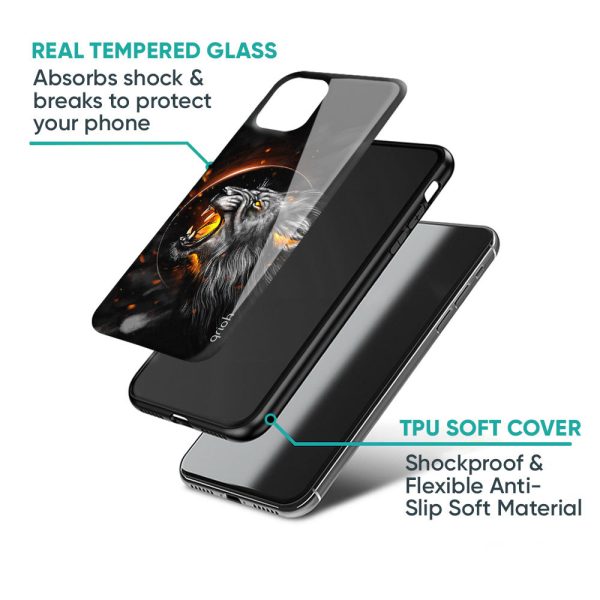 Aggressive Lion Glass Case for Redmi 12 5G Online Hot Sale