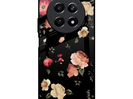 Black Spring Floral Glass Case for Realme 12 5G Cheap