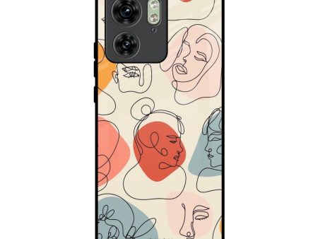 Abstract Faces Glass Case for Motorola Edge 40 Hot on Sale