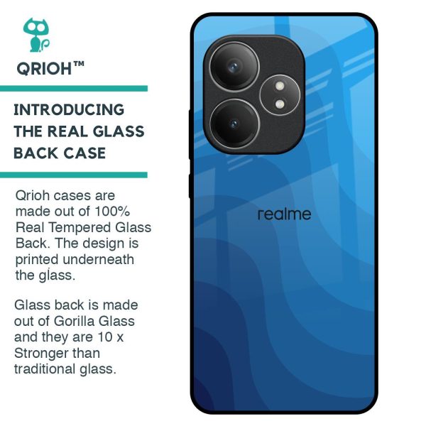 Blue Wave Abstract Glass Case for Realme GT 6 5G Online now