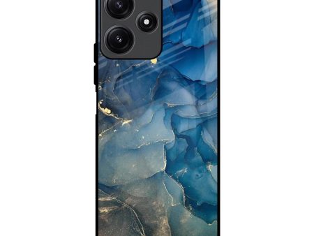 Blue Cool Marble Glass Case for Redmi 12 5G Online