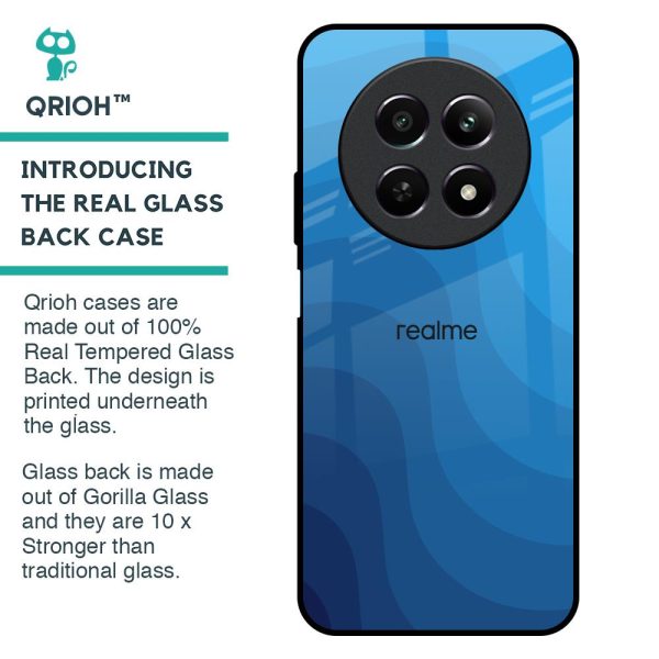 Blue Wave Abstract Glass Case for Realme 12 5G Sale