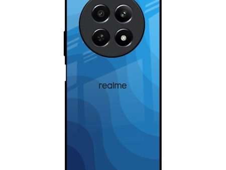 Blue Wave Abstract Glass Case for Realme 12 5G Sale