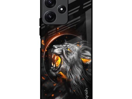 Aggressive Lion Glass Case for Redmi 12 5G Online Hot Sale