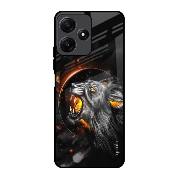 Aggressive Lion Glass Case for Redmi 12 5G Online Hot Sale