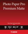 Canon Photo Paper Pro Premium Matte 8.5x11 | 50 Sheets Online